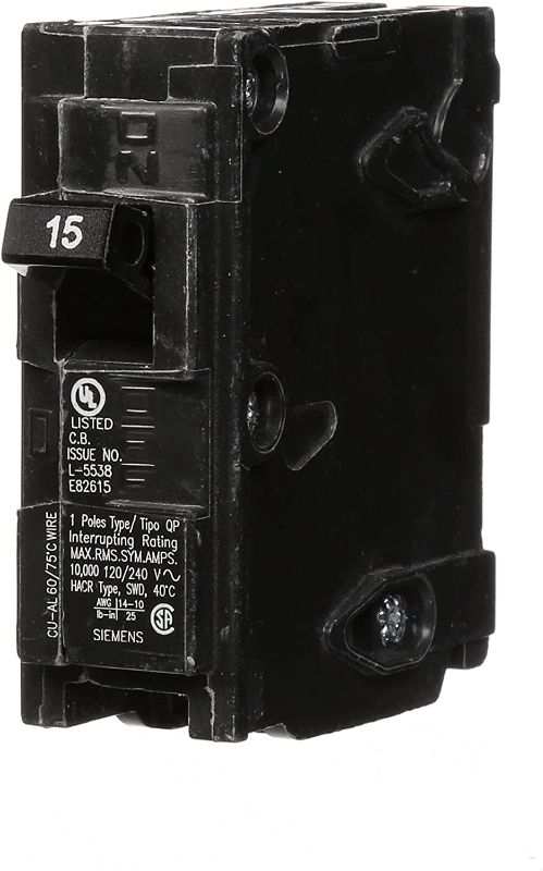 Photo 1 of Q115 15-Amp Single Pole Type QP Circuit Breaker
