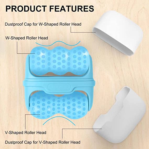 Photo 3 of 2022 New Version Ice Roller S30, Two Rollers Heads for Facial and Whole Body Massage, Face Roller Skin Care Tool Cold Therapy Migraine Relief and Blood Circulation (Blue) -Factory Seal