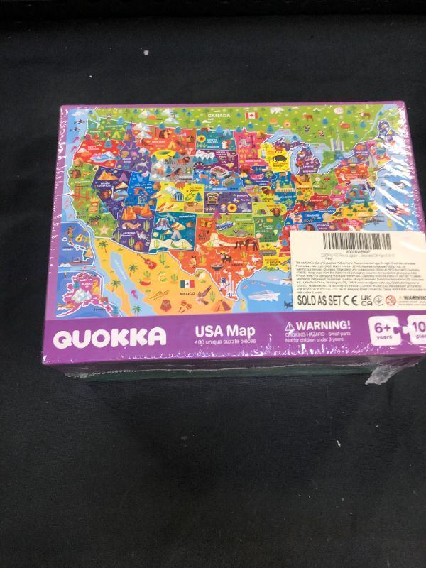 Photo 3 of 100 Piece Puzzles for Kids Ages 4-8 – 3 Pack Floor Puzzles for Kids 8-10 Year Old by QUOKKA – Learning Games World USA Map & Space 5-7 – United States Educational for Boys & Girls 3-5
