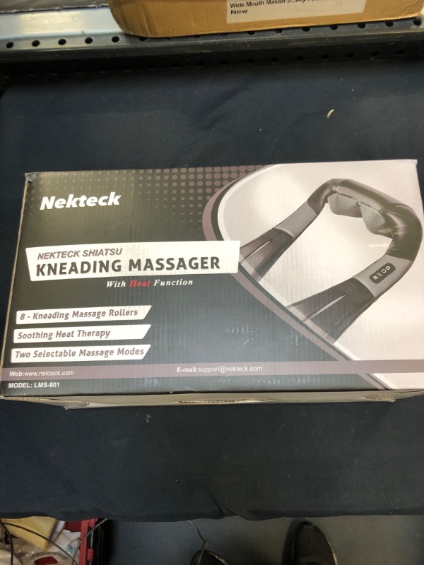 Photo 3 of Shiatsu Neck and Back Massager with Soothing Heat, Nekteck Electric Deep Tissue 3D Kneading Massage Pillow for Shoulder, Leg, Body Muscle Pain Relief, Home, Office, and Car Use ( USED ITEM)
