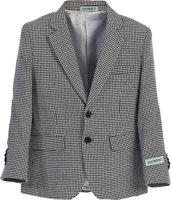 Photo 1 of Gioberti Boys and Kids Houndstooth Blazer Jacket SIZE 14 ( USED ITEM ) BLUE 
