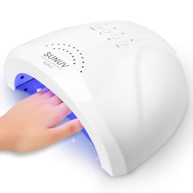 Photo 1 of UV LED Nail Lamp, SUNUV Gel Nail Light for Nail Polish 48W UV Dryer with 3 Timers SUNone ( USED ITEM ) 
