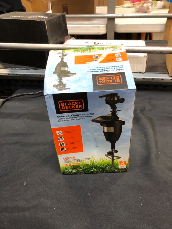 Photo 2 of Black + Decker Deer Repellent & Cat Repellent Outdoor- Solar- Powered Cat Deterrent for Garden- Rabbit & Dog Repellent for Yard- Motion Activated Sprinkler and Motion Sensor Sprinkler to Deter Animals ( USED ITEM ) 
