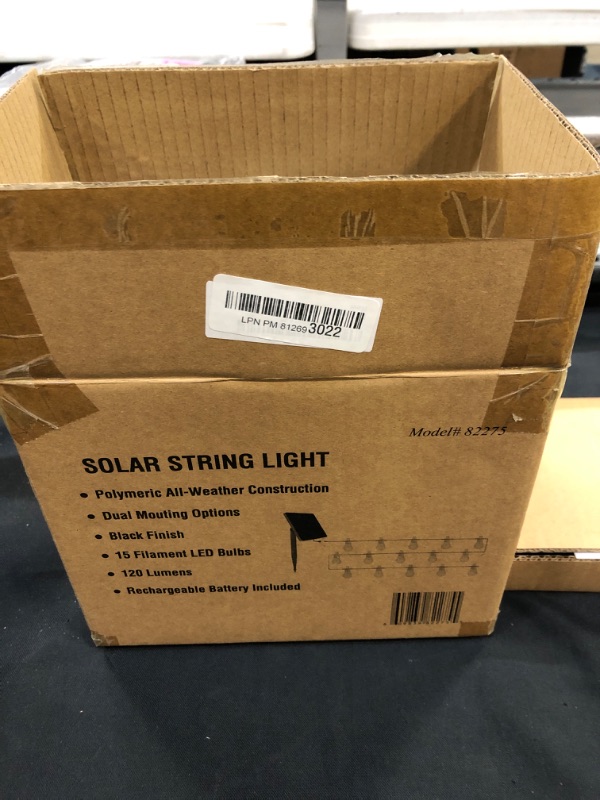 Photo 1 of Deck Impressions Outdoor 36 Ft. Solar Lantern Bulb LED String Lights with Dual Mounting ( USED ITEM ) 
