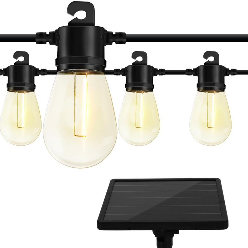 Photo 1 of Deck Impressions Outdoor 36 Ft. Solar Lantern Bulb LED String Lights with Dual Mounting ( USED ITEM ) 
