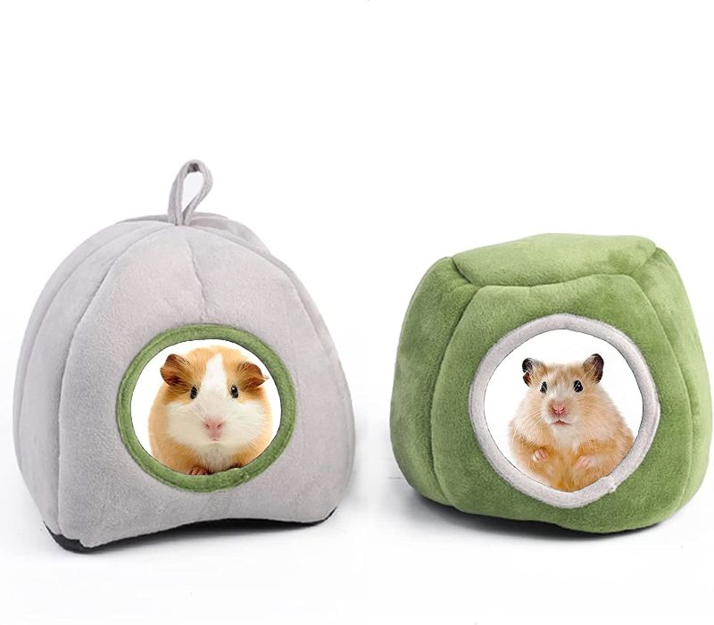 Photo 1 of 2pcs Guinea Pig Hideout Sleep Bed for Bunny Hamsters,Anti Slip Small Medium Animal Accessories -Bunny Bed nest cave Habitat House Soft Anti Anxiety for pet
