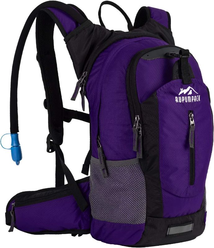 Photo 1 of RUPUMPACK Insulated Hydration Backpack Pack with 2.5L BPA Free Bladder, Lightweight Daypack Water Backpack for Hiking Running Cycling Camping, Commuter, Fits Men, Women, Kids, 18L
