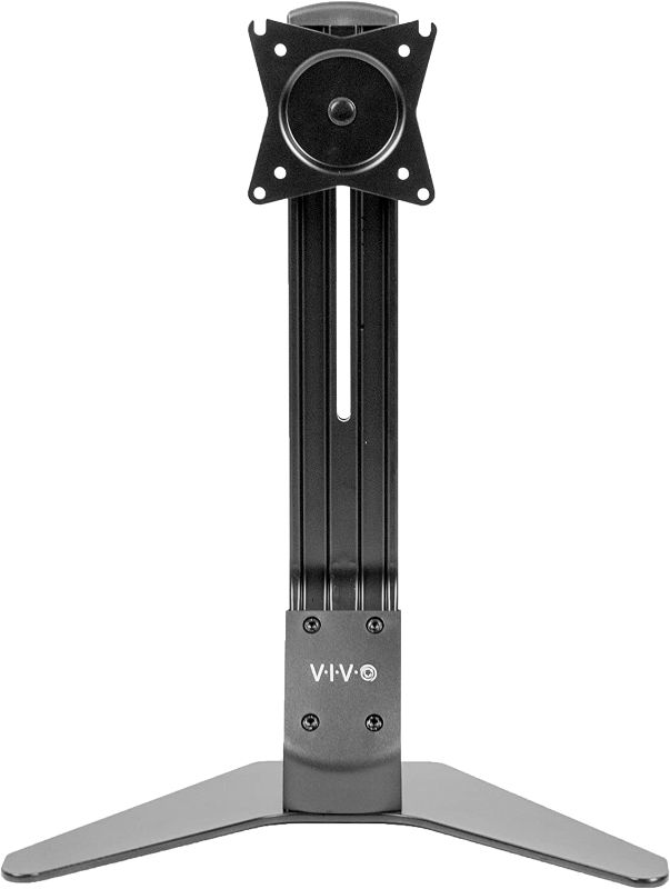 Photo 1 of VIVO Deluxe Free-Standing Single Monitor Mount, Height Adjustable Computer Monitor Desk Stand for 1 Screen up to 22 lbs, Black, STAND-V001D
