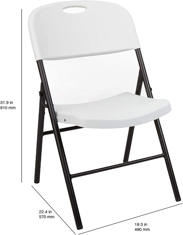 Photo 1 of Amazon Basics Folding Plastic Chair, 350-Pound Capacity, White