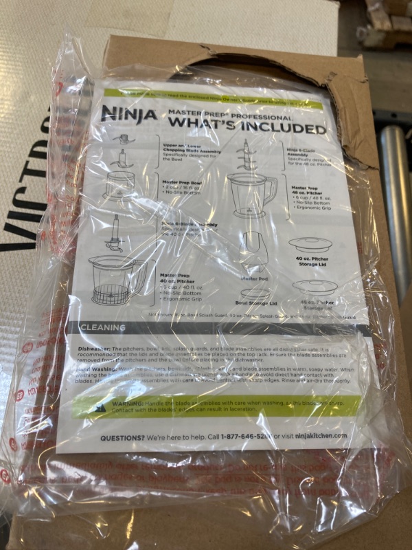 Photo 3 of Ninja QB1004 Blender/Food Processor with 450-Watt Base, 48oz Pitcher, 16oz Chopper Bowl, and 40oz Processor Bowl for Shakes, Smoothies, and Meal Prep
