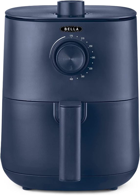 Photo 1 of BELLA 2.9QT Manual Air Fryer, No Pre-Heat Needed, No-Oil Frying, Fast Healthy Evenly Cooked Meal Every Time, Removeable Dishwasher Safe Non Stick Pan and Crisping Tray for Easy Clean Up, Matte Blue
