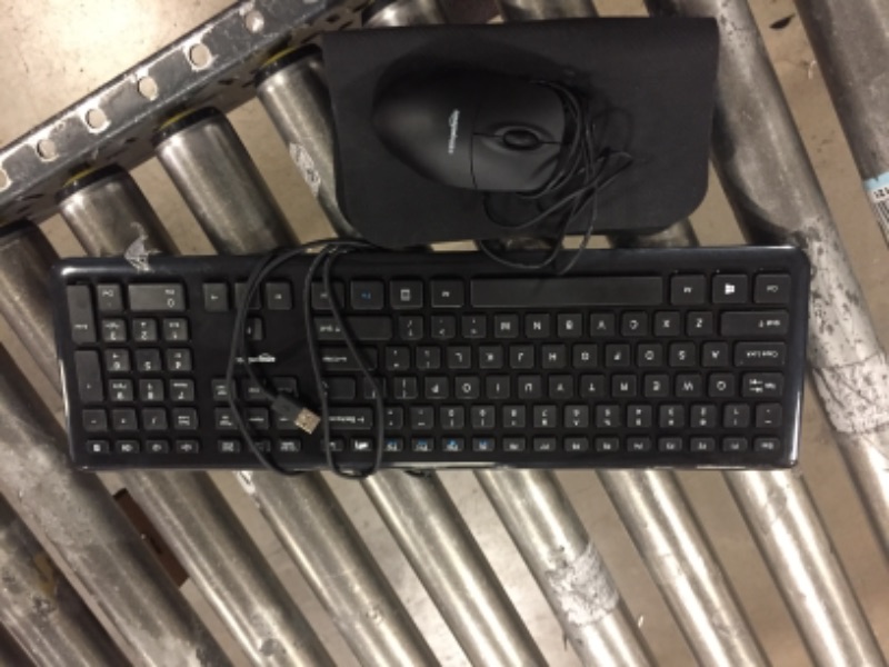 Photo 1 of Amazon Basics USB Wired Computer Keyboard and Wired Mouse Bundle Pack