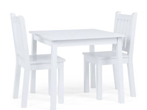 Photo 1 of 3pc Large Daylight Collection Square Kids' Table and Chair Set White - Humble Crew

