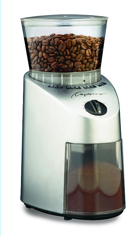 Photo 1 of Capresso 560Infinity Conical Burr Grinder, Brushed Silver, 8.5-Ounce
