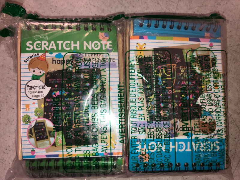 Photo 3 of 32 Pack Scratch Arts and Crafts Notebooks,Scratch Note Pads for Kids,Rainbow Scratch Paper Notes,Sketch Drawing Pads for Party Favors and Travel Activities