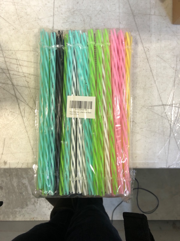 Photo 2 of 50 Pieces Reusable Plastic Straws. BPA-Free, 9 Inch Long Drinking Transparent Straws Fit for Mason Jar, Yeti Tumbler, Cleaning Brush Included
