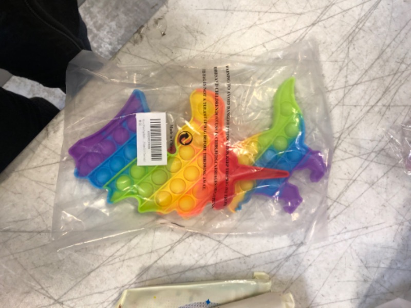 Photo 2 of  Rainbow Pop Fidget Toys, Its Poppers Bubble with Pop Sound Sensory Fidget Toy Tie Dye Unicorn Dinosaur for Kids and Adults Stress Relief, ADHD Autism Silicone Pressure Relieving Toys