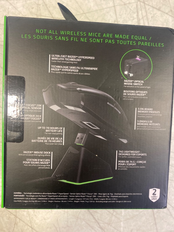 Photo 4 of Razer Viper Ultimate Hyperspeed Lightweight Wireless Gaming Mouse & RGB Charging Dock: Fastest Gaming Mouse Switch - 20K DPI Optical Sensor - Chroma Lighting - 8 Programmable Buttons - 70 Hr Battery Classic Black Mouse + Dock