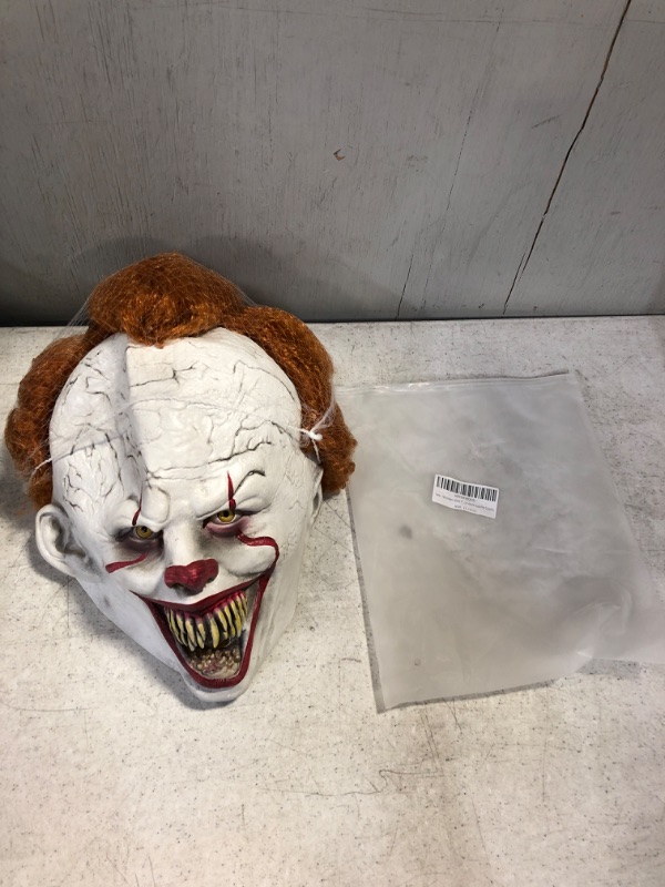 Photo 2 of Halloween Mask IT Pennywise for Adults Clown Scary Costume Cosplay Party
