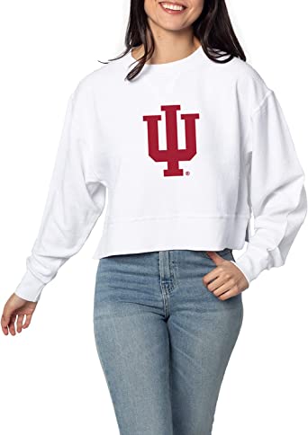 Photo 1 of Chicka-d Women's Corded Boxy Pullover- INDIANA HOOSIERS
