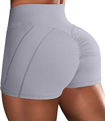 Photo 1 of A AGROSTE Women's Butt Lifting Workout Shorts Ruched Booty Yoga Biker Shorts High Waist Scrunch TIK Tok Shorts(UP Graded)***SIZE XXL