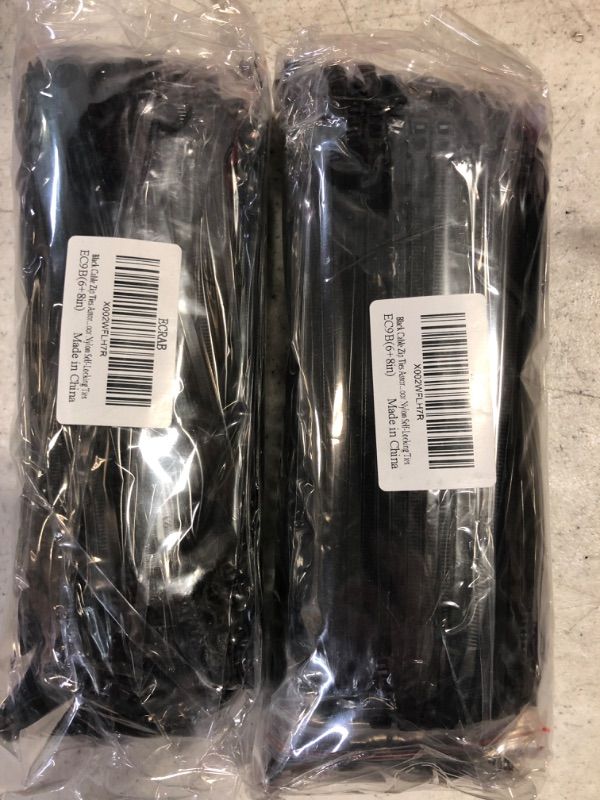 Photo 2 of 2 PACKS--500 Pack Zip Ties Assorted Sizes 6 8 Inch Cable Ties Reusable Black Zip Tie Cable Tie 40lb Tie Wraps for Indoor and Outdor Use