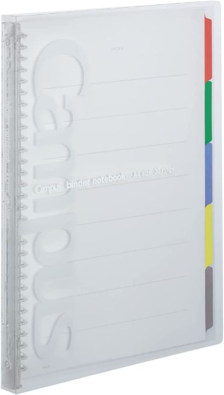 Photo 1 of Campus Slide Binder, Slim Type, A4, 30 Holes, Up to 65 Sheets, Transparent, Japan Import 