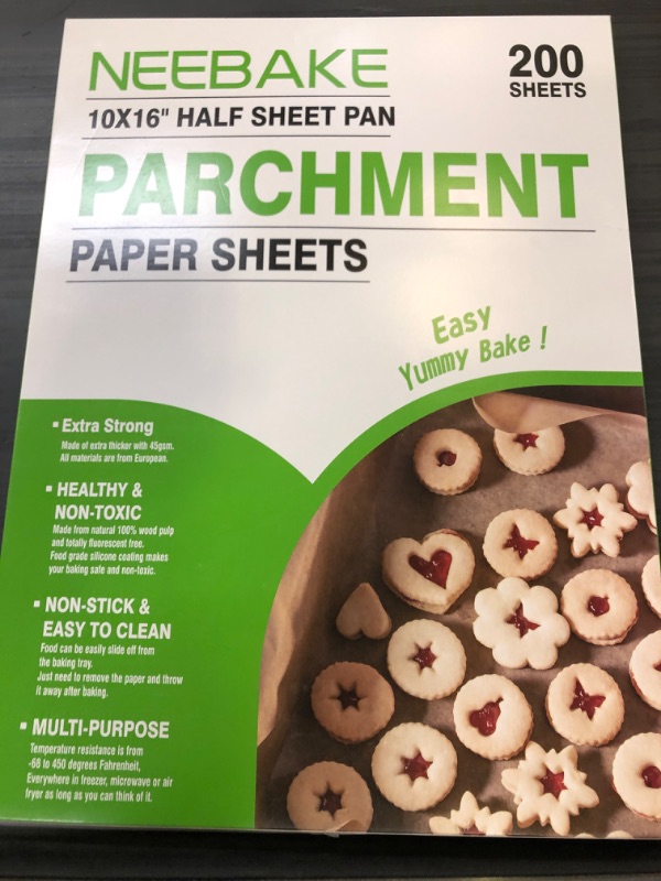 Photo 2 of  200Pcs Unbleached Parchment Paper Baking Sheets - 12"x16" Non-Stick Precut Baking Parchment