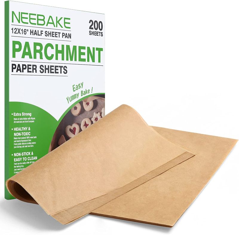 Photo 1 of  200Pcs Unbleached Parchment Paper Baking Sheets - 12"x16" Non-Stick Precut Baking Parchment