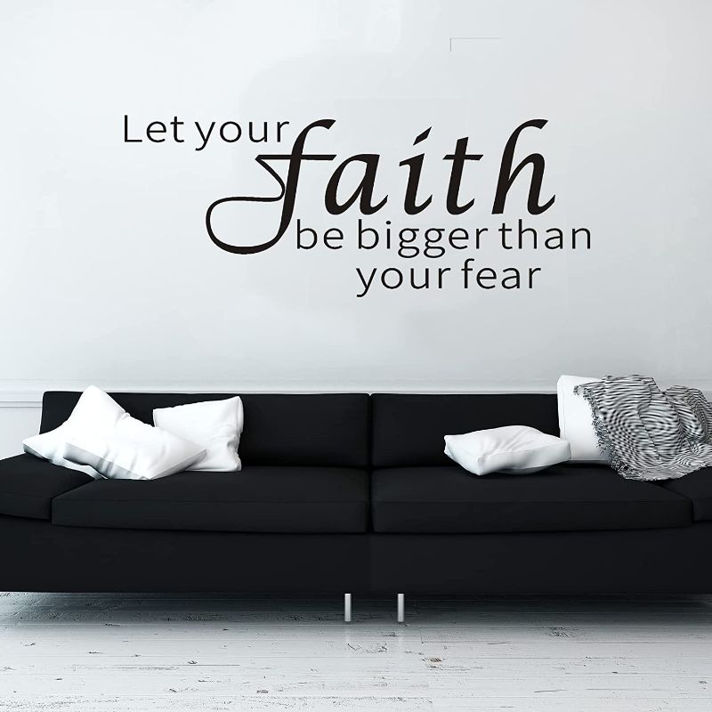 Photo 1 of 2 PACK, wall stickers, scripture wall decals, (Easy to Install), God Bible Verse Christian Religious Prayer Lord Jesus Entryway Door, Quotes Inspirational Motivational, Bedroom Living Room Positive Poster Home Art Vinyl Family Sign Sayings Black, Let Your