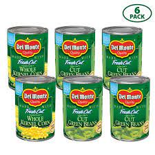 Photo 1 of (6 Cans) Del Monte Kosher Beans & Corn Vegetables, Variety Pack, 88 Oz, EXP 11/20/2022