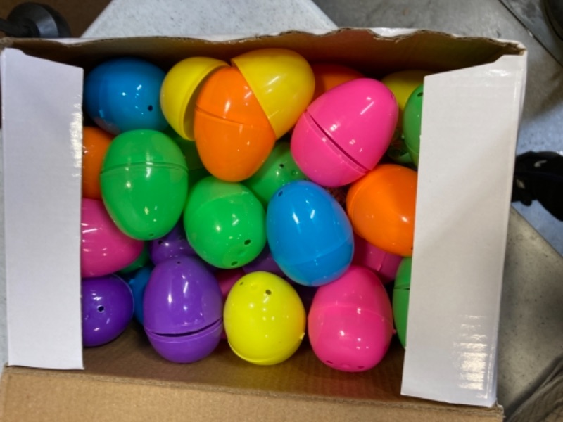 Photo 3 of 48 Pcs Pre-filled Easter Eggs with Bright Finger Lights for Kids Easter Eggs Hunt, Glow in Dark Eggs for Easter Basket Stuffers/Fillers, Filling Treats, Easter Party Favor, Classroom Prize Supplies