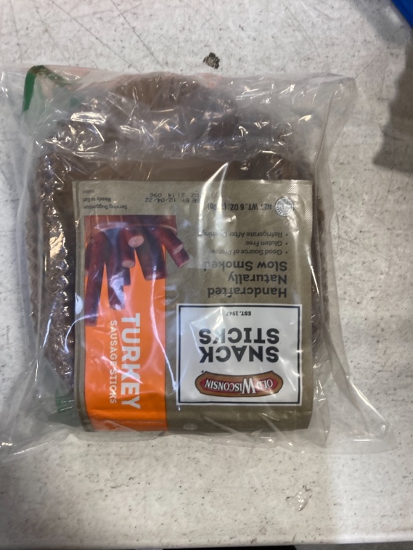 Photo 1 of 2 PACK VARIETY TURKEY JERKY & PAPER LINENS, 200PCS Air Fryer Disposable Paper Liners, Old Wisconsin Turkey Sausage Snack Sticks, Naturally Smoked, Ready to Eat, High Protein, Low Carb, Keto, Gluten Free, 6 Ounce Resealable Package, EXP 12/04/2022
