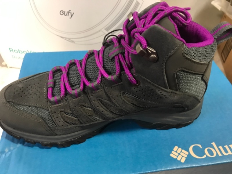 Photo 2 of Columbia Women's Crestwood Mid Waterproof Hiking Boot Shoe Graphite, Bright Plum-SIZE 7.5