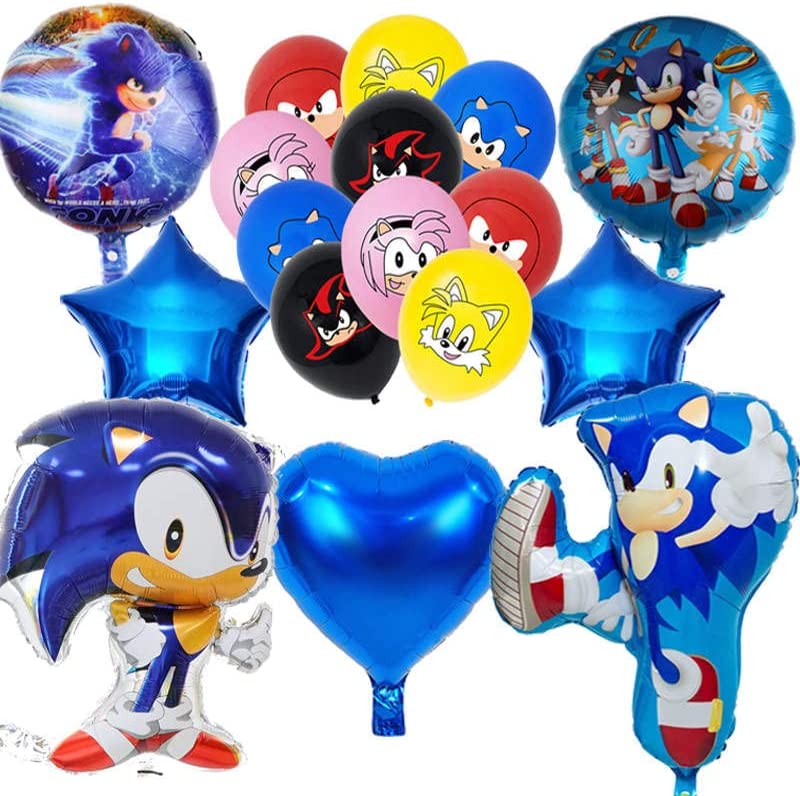 Photo 1 of 17 Pcs Sonic Balloons, Sonic Birthday Party Supplies, Sonic birthday decorations, Sonic the Hedgehogg Balloons for Boys Birthday Decoration. Theme Party Decoration Supplies Kids Toys.

