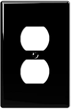 Photo 1 of 2CT - Amerelle 3000DBK Metro Wallplate, 1 Duplex, Ceramic, Black, 1-Pack
