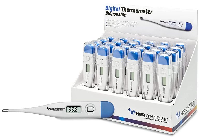 Photo 1 of 20 Count DIGITAL FLEXIBLE TIP THERMOMETERS, BLUE, 20 SECOND READ TIME. Patient Single Use, Dual Temperature, Individually Wrapped