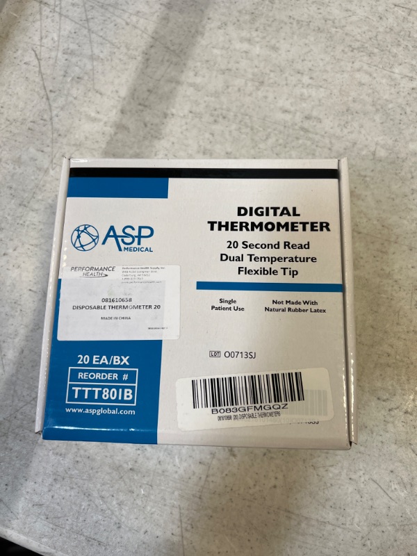 Photo 3 of 20 Count DIGITAL FLEXIBLE TIP THERMOMETERS, BLUE, 20 SECOND READ TIME. Patient Single Use, Dual Temperature, Individually Wrapped