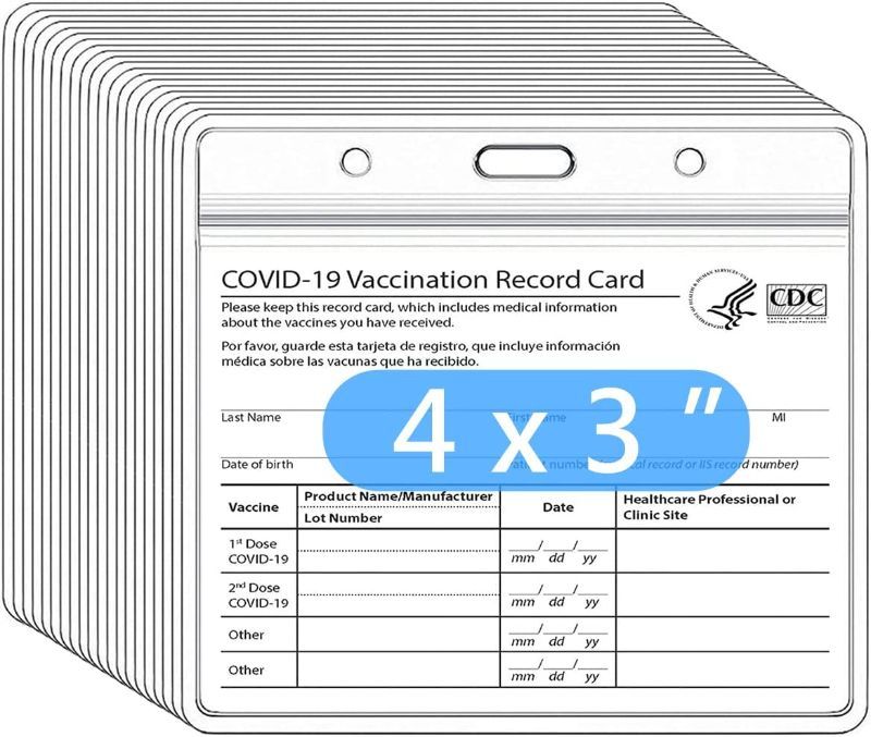 Photo 1 of 5 PACK CDC VACCINATION CARD HOLDER IMMUNIZATION RECORD VACCINE CARD PROTECTOR 3X4 SLEEVE COVID SHOT CARD PROTECTOR COVER CLEAR VINYL PLASTIC SLEEVE WITH WATERPROOF RESEALABLE ZIP***PACK OF 5