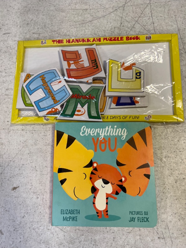 Photo 2 of 2 PC Kids Bundle. 1 Hanukkah Hebrew/English Puzzle Book, 1 " Everything You" Book 