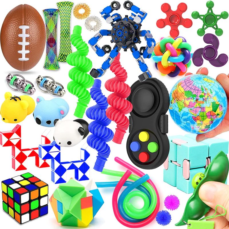 Photo 1 of 28 Pack Sensory Toys Set, Relieves Stress and Anxiety Fidget Toy for Children Adults, Special Toys Assortment for Birthday Party Favors, Classroom Rewards Prizes, Carnival, Piñata Goodie Bag Fillers