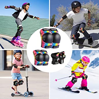 Photo 1 of Adult/Kids/Youth Knee Pad Elbow Pads, XINDAER Womens Skate Protective Gear Set 3 in 1 Knee and Elbow Pads Wrist Guards for Skateboard, Roller Skates, Skating, Scooter, Inline Skates, Cycling