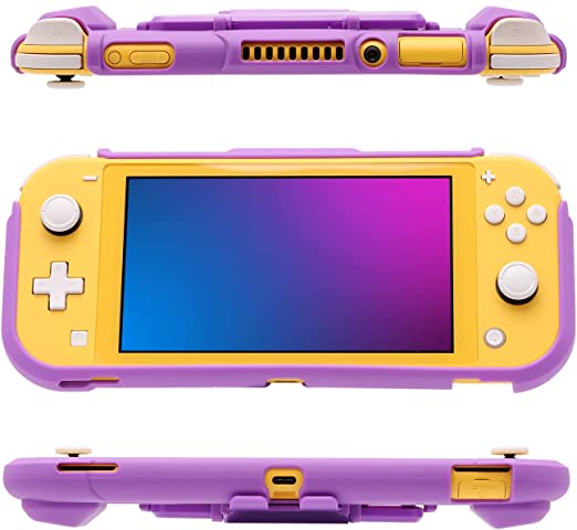 Photo 1 of ECHZOVE Purple Switch lite Case, Protective Case for Nintendo Switch lite with Game Storage and Kickstand - Purple Case Only