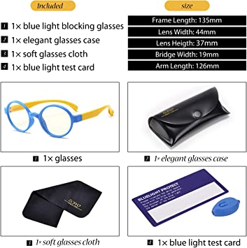 Photo 3 of Blue Light Blocking Glasses for Kids Computer Glasses,UV Protection Anti Blue Eyeglasses Video Gaming Glasses for Girls Boys(7