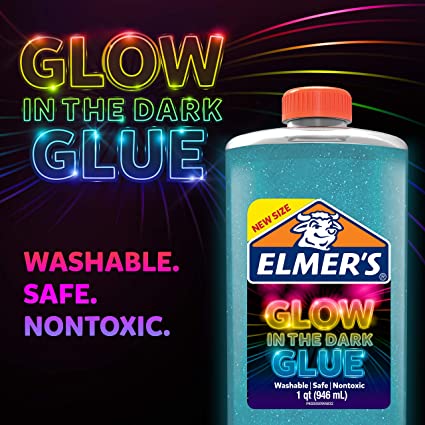 Photo 1 of Elmer’s Glow in The Dark Liquid Glue, Washable, Blue, 1 Quart, Glue for Making Slime