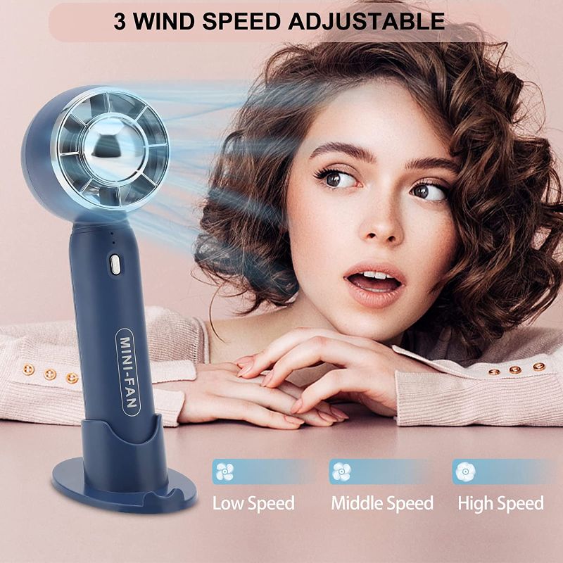Photo 1 of Afounda 2022 New Version Eyelash Fan, USB & Mini Portable Fans, Rechargeable Electric Handheld Air Conditioning Cooling Refrigeration Fan For Eyelash Extension, Nail Dryer(Blue)
