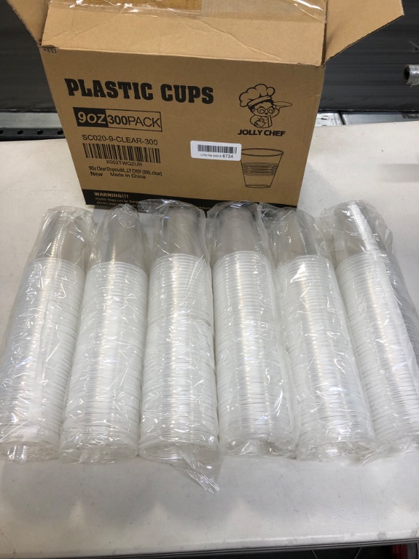Photo 2 of 300 Pack 9oz Clear Plastic Cups?Disposable Mouthwash Cups,9 Ounce Cups-Party Cups Ideal for Whiskey, Drinking Tasting, Food Samples

