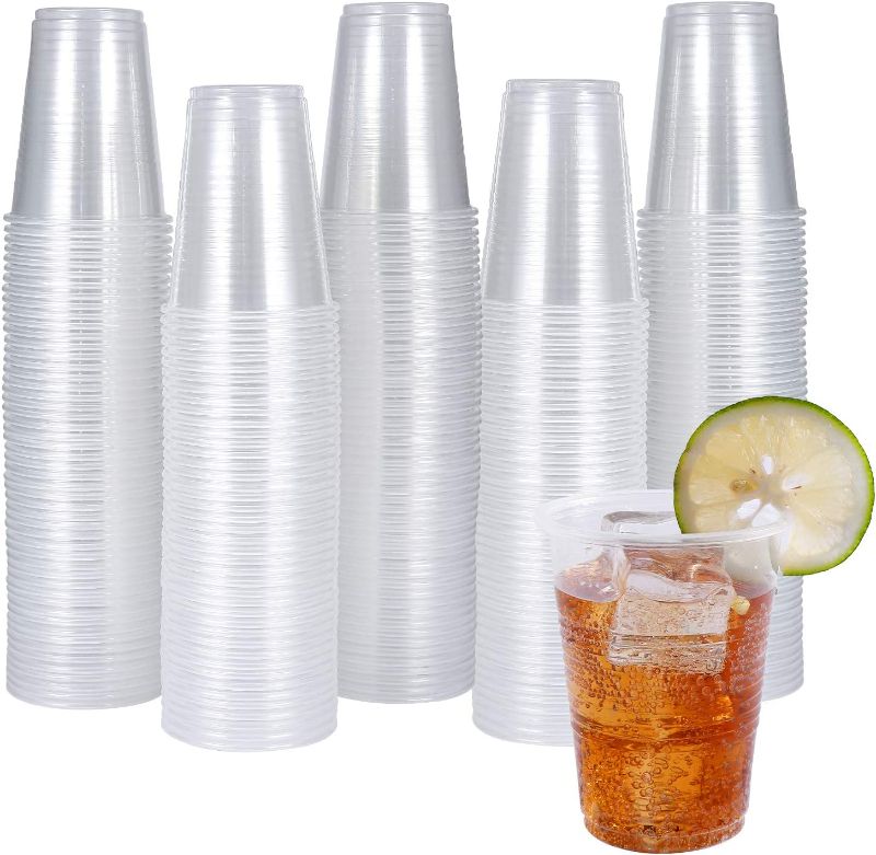 Photo 1 of 300 Pack 9oz Clear Plastic Cups?Disposable Mouthwash Cups,9 Ounce Cups-Party Cups Ideal for Whiskey, Drinking Tasting, Food Samples
