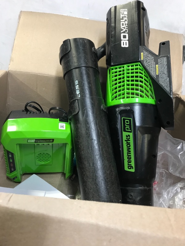 Photo 3 of *MISSING BATTERY* Greenworks Pro 80V (145 MPH / 580 CFM) Brushless Cordless Axial Leaf Blower, Charger Included BL80L2510
