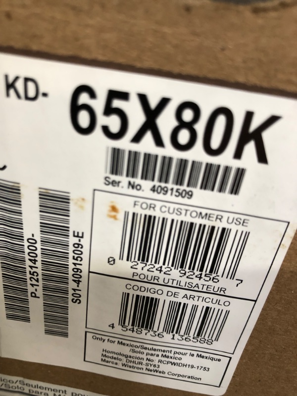 Photo 1 of Sony X80K 65" 4K HDR Smart LED TV